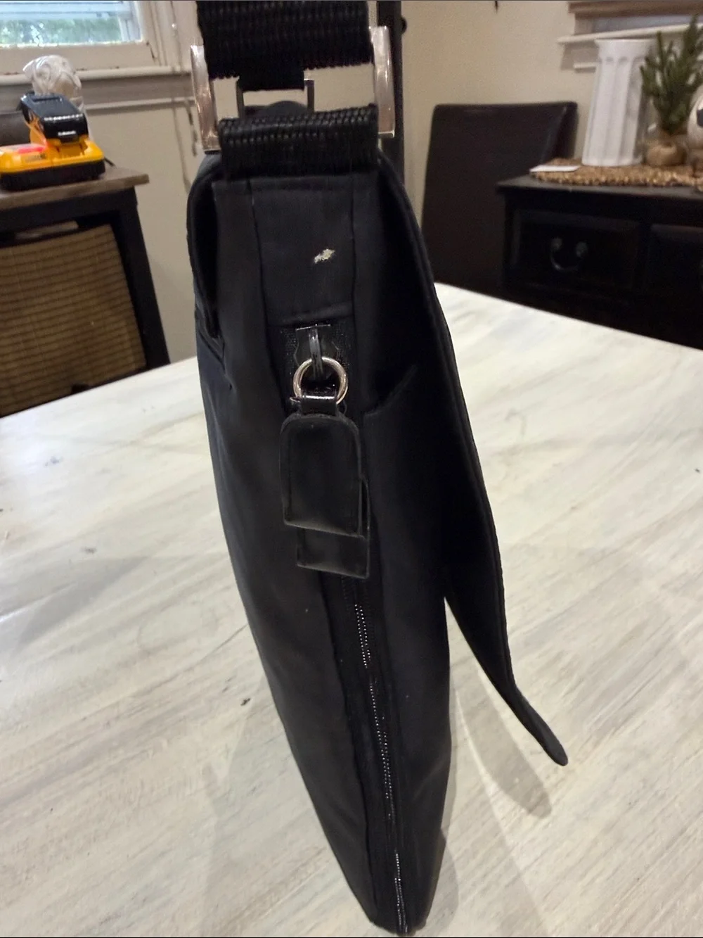 Source Unknown Prada Style Black Nylon Messenger Bag with Adjustable Strap